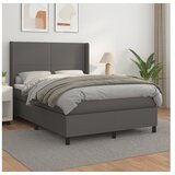 vidaXL Krevet s oprugama i madracem sivi 140x190 cm od umjetne kože Cijene