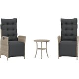  3-dijelni bistro set s jastucima svjetlosivi od poliratana | shoptok.hr