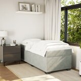 Box spring krevet s madracem svjetlosivi 100x200 cm baršunasti | shoptok.hr