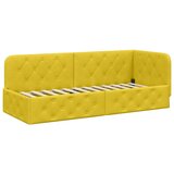 vidaXL Kotna postelja z vzmetnico z vzglavjem Rumena 80 x 200 cm Žamet | Shoptok.si