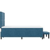 Box Postelja z vzmetnico z vzmetnico Temno modra 120 x 200 cm Žamet, (5000127516) | Shoptok.si