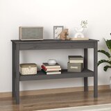 vidaXL Konzolna mizica siva 110x40x75 cm trdna borovina | Shoptok.si