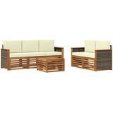  Set vanjskih sofa 6 kom. Prirodna i krem Čvrsto drvo akacije | shoptok.hr