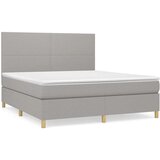  Box spring postelja z vzmetnico svetlo siva 180x200 cm blago, (20790853) | Shoptok.si