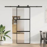  Klizna vrata s priborom 76 x 205 cm kaljeno staklo i aluminij | shoptok.hr