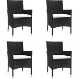  5-dijelni vrtni bistro set od poliratana s jastucima crni | shoptok.hr