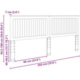  Uzglavlje s uzglavljem Sjajno bijelo 200 cm Konstruirano drvo | shoptok.hr