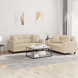  2-dijelni set sofa s jastucima krem od mikrovlakana | shoptok.hr