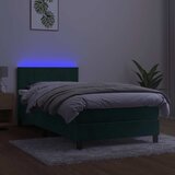  box spring s madracem LED tamnozeleni 80 x 200 cm baršun | shoptok.hr