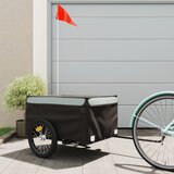 vidaXL Kolesarska prikolica črna in siva 45 kg železo | Shoptok.si