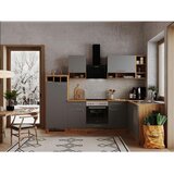 RESPEKTA Kuhinjski blok Hilde (Š x D: 280 x 172 cm, Siva, Mat, Izgled drva, Bez električnih uređaja) | shoptok.hr