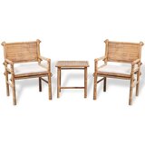 Bistro 3-dijelni bistro set od bambusa s jastucima | shoptok.hr