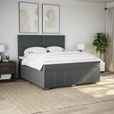  Krevet s oprugama i madracem tamnosivi 200 x 200 cm od tkanine | shoptok.hr