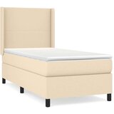  Krevet s oprugama i madracem krem 90 x 190 cm od tkanine | shoptok.hr