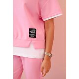 Kesi Włoski Women's butter set with short sleeves and pants light pink | shoptok.hr