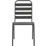  Zunanji stoli 4 kosi letveni dizajn jeklo temno sivi | Shoptok.si