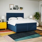  Krevet s oprugama i madracem plavi 200 x 200 cm od tkanine | shoptok.hr