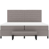 Box postelja s škatlo z vzmetnico in klopjo taupe 200x200 cm tkanina, (22083137) | Shoptok.si