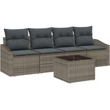 vidaXL 5 Deo Baštenska Sofa Postava sa Jastučićima Siva Poli Ratan | shoptok.hr