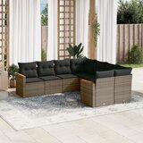 vidaXL 8-dijelni set vrtnih sofa od poliratana s jastucima sivi | shoptok.hr