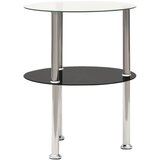 Furnova 2-nadstropna mizica prozorna in črna 38 cm kaljeno steklo, (21913331) | Shoptok.si