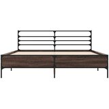  Okvir za krevet smeđi hrast 150x200cm konstruirano drvo i metal | shoptok.hr