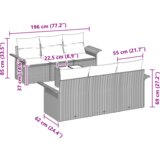 vidaXL 7-dijelni set vrtnih sofa s jastučićima Bež Poli ratan | shoptok.hr