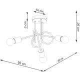 Nice Lamps Črna/v naravni barvi stropna svetilka 14x56 cm Tumber – | Shoptok.si