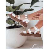 DStreet Sandały damskie z klamrami SOLARIA białe | Shoptok.si