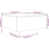  Stolić za kavu boja hrasta 55x55x31 cm konstruirano drvo | shoptok.hr