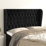 vidaXL Vzglavje z ušesi črno 147x23x118/128 cm žamet Cene
