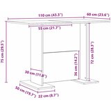  Stol za objedovanje Crni hrast 110 x 60 x 75 cm | shoptok.hr