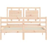 vidaXL Okvir kreveta s uzglavljem 120 x 200 cm od masivnog drva | shoptok.hr