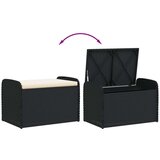  Klupa za pohranu s jastukom crna 80 x 51 x 52 cm od poliratana | shoptok.hr