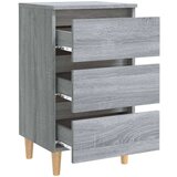  Noćni ormarići s drvenim nogama 2 kom sivi hrast 40x35x69 cm | shoptok.hr