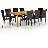  9-dijelni vrtni blagovaonski set crni | shoptok.hr