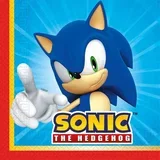 Sonic ježek papirnati prtički set – 2-slojni, 33x33 cm, 20 kosov