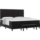  Postelja z vzmetnico z vzmetnico Črna 200 x 200 cm Žamet, (5000128372) | Shoptok.si