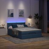 vidaXL Otomanski posteljni okvir z vzmetnico moder 140x200 cm blago | Shoptok.si