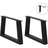  Noge za klub stolić V-oblika 2 kom Crne 60 x (30-31,3) cm Čelik | shoptok.hr