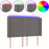 Maison Chic led posteljno vzglavje - vzglavna omarica - nočna omarica sivo 147x16x118/128 cm umetno usnje, (21712763) Cene