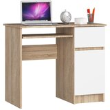 AKORD Piksel Računalniška Miza, Desna Izvedba, Hrast Sonoma/Bela, (5000333049) | Shoptok.si