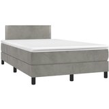  The Living Store Box spring postelja z vzmetnico svetlo siva 120x190 cm žamet - Box Spring Postelja, (21488502) | Shoptok.si