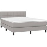  Krevet box spring s madracem svjetlosivi 140x200 cm od tkanine | shoptok.hr