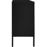  Komoda crna 105 x 35 x 70 cm od čelika i kaljenog stakla | Eponuda.com