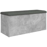  Klupa za pohranu boja betona 102 x 42 x 45 cm konstruirano drvo | shoptok.hr