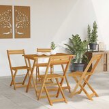  Sklopive Vrtne Stolice 4 pcs Prirodna 40 x 53 x 80 cm | shoptok.hr