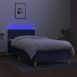  Box spring postelja z vzmetnico LED modra 100x200 cm blago | Shoptok.si