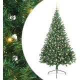 vidaXL Umjetna preddekorirana božićna jelka Zelena 180 cm PVC | Shoptok.si