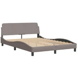  Posteljni okvir z vzglavjem taupe 140x190 cm blago, (21088978) | Shoptok.si